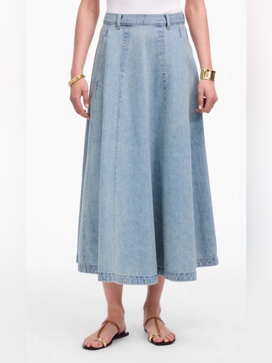 Madewell Dresses & Skirts - Madewell Vintage Wash Denim Midi Skirt NWT Size 28 Effortless Old Money Chic